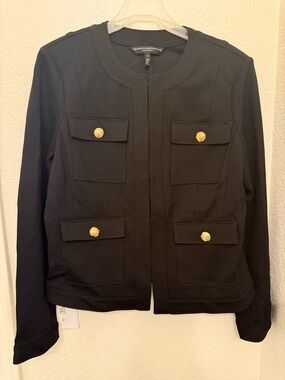 White House Black Market Black Jacket with Gold Buttons